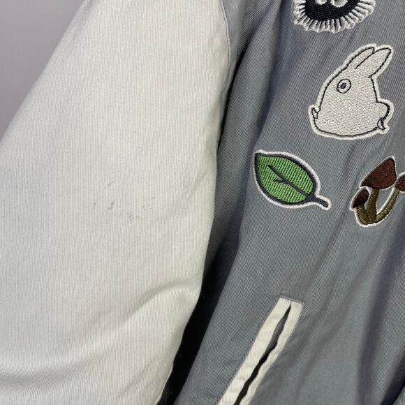 Hot Topic Studio Ghibli My Neighbor Totoro Icons Varsity Patch Jacket Mens L - Picture 16 of 17